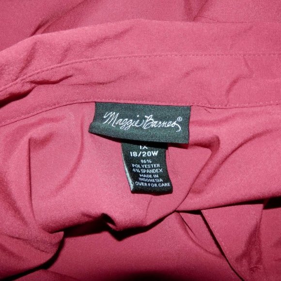 Maggie Barnes 18 20W Burgundy Pink Button Top E311 - Picture 5 of 5